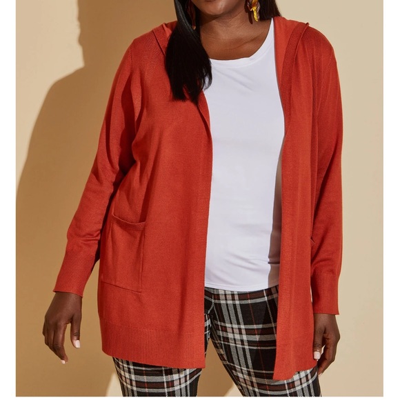 New! Women’s ASHLEY Stewart Hooded Knit Open Front Cardigan Sweater Size 18/20 - Picture 6 of 9